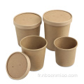 Gobelets en papier kraft pour soupe ronde en gros